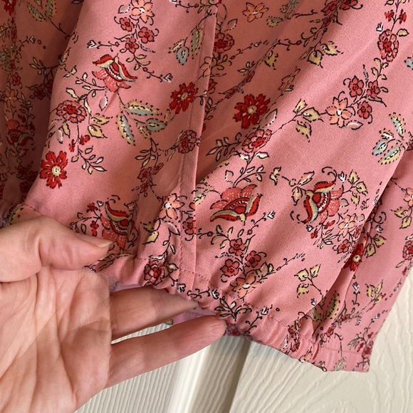 Sanctuary Faux Wrap Pink Floral Spring Summer Top, M - Picture 4 of 11